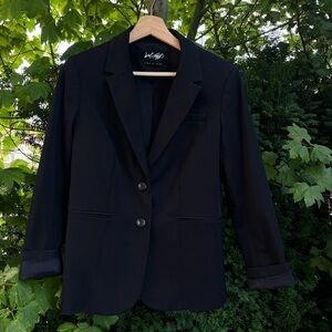 Lord and Taylor Classic Two-Button Blazer - Size M, Black